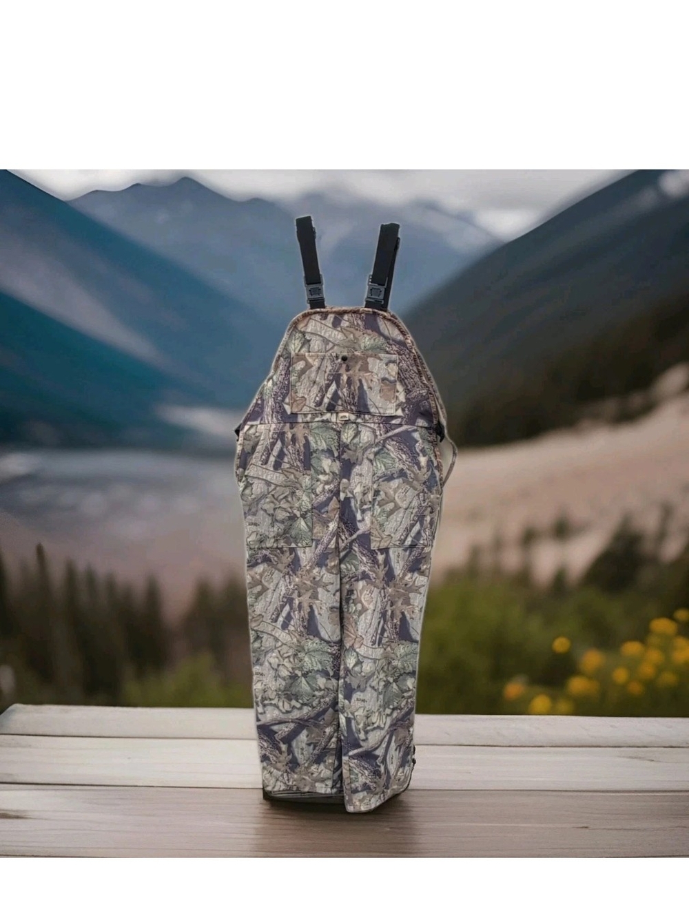 Vintage Ideal Overall Bibs Mens XXL Camo Waterproof Hunting Photo Chamois USA
